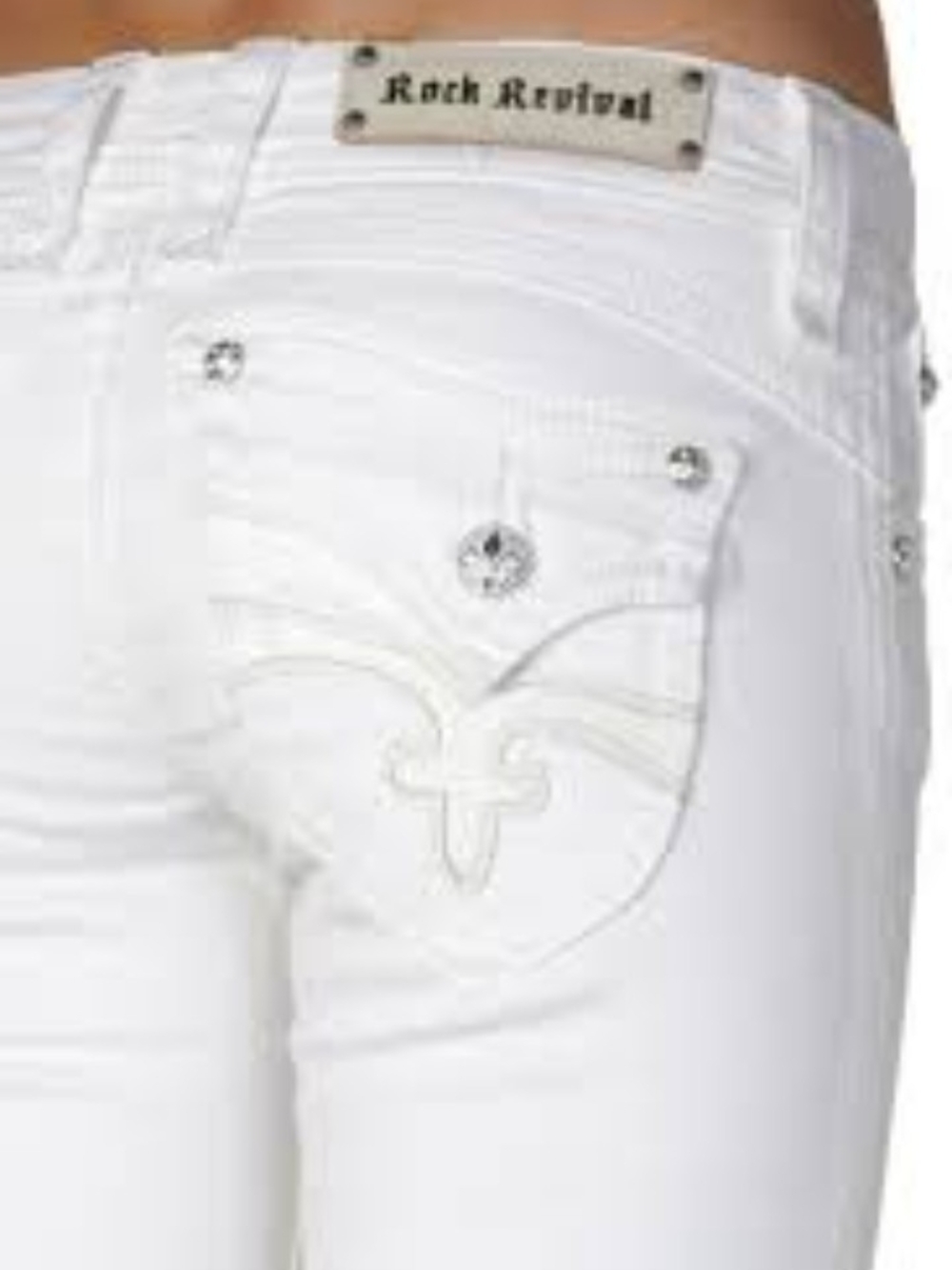 Rock Revival Straight Leg White Jeans Size 27